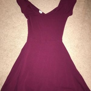 Maroon fit and flare Garage dress